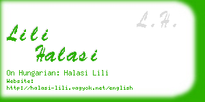 lili halasi business card